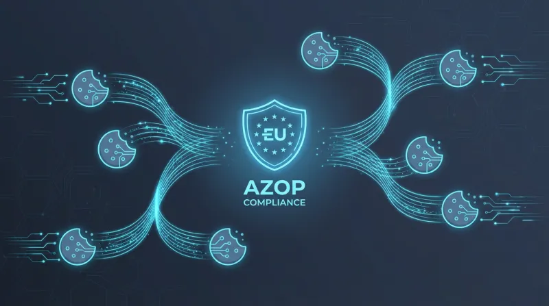 Ilustracija kolačića i GDPR pravila za web stranice