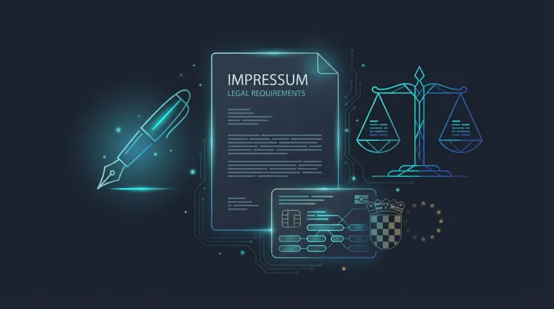 Ilustracija Impressum dokumenta za web stranicu